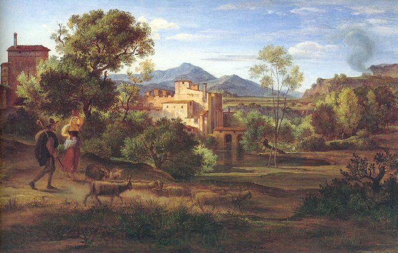 Olivier, Johann Heinrich Ferdinand Italian Landscape Norge oil painting art